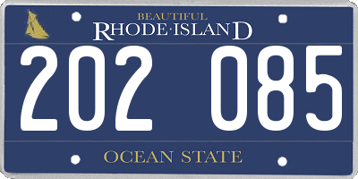 RI license plate 202085