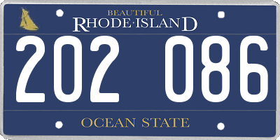 RI license plate 202086