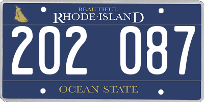 RI license plate 202087