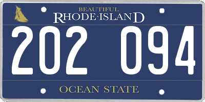 RI license plate 202094