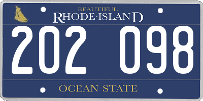 RI license plate 202098