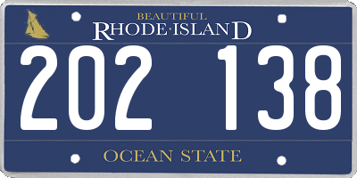 RI license plate 202138