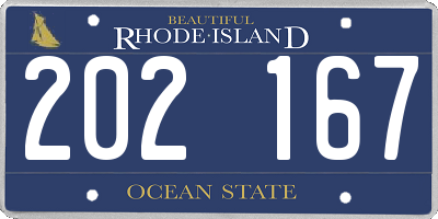 RI license plate 202167