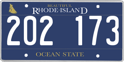RI license plate 202173