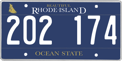 RI license plate 202174