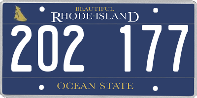 RI license plate 202177