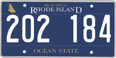 RI license plate 202184