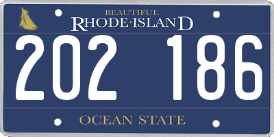 RI license plate 202186