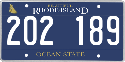 RI license plate 202189