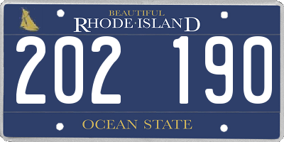 RI license plate 202190