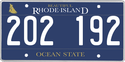 RI license plate 202192