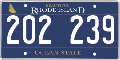 RI license plate 202239