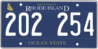 RI license plate 202254