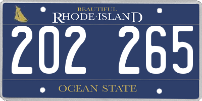 RI license plate 202265