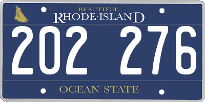 RI license plate 202276