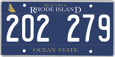 RI license plate 202279
