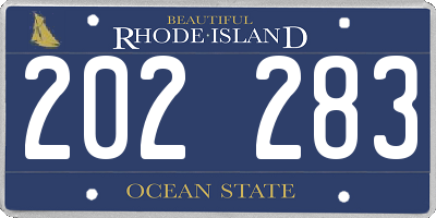 RI license plate 202283