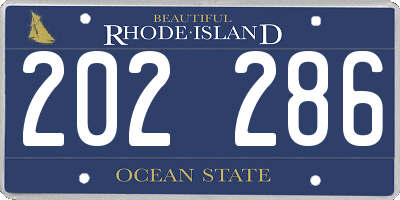 RI license plate 202286