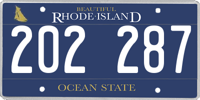 RI license plate 202287