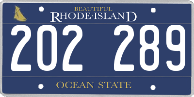 RI license plate 202289