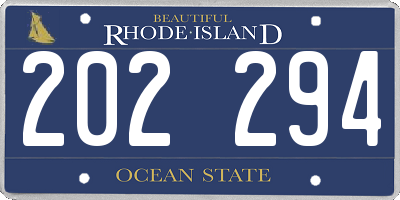 RI license plate 202294