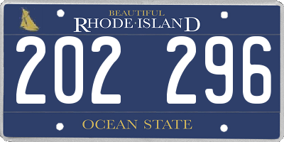 RI license plate 202296
