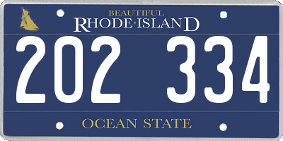RI license plate 202334