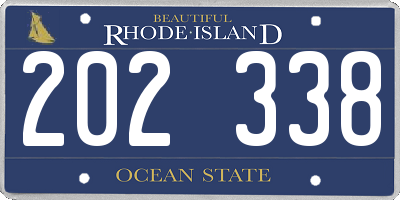 RI license plate 202338