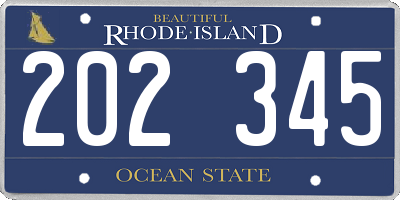 RI license plate 202345