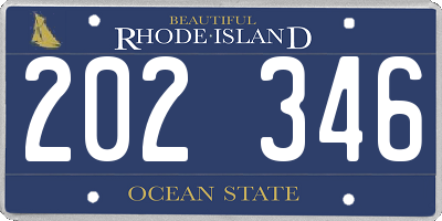 RI license plate 202346