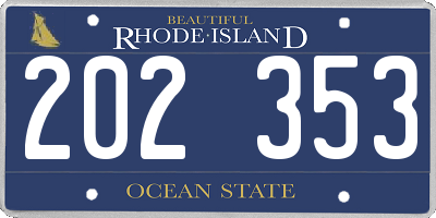 RI license plate 202353