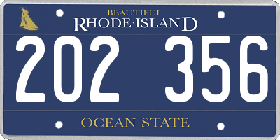 RI license plate 202356