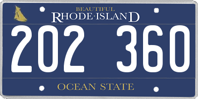 RI license plate 202360