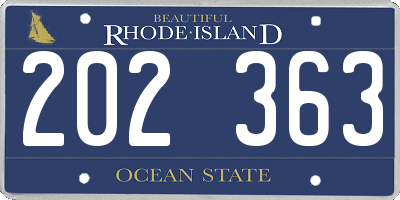 RI license plate 202363