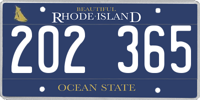 RI license plate 202365