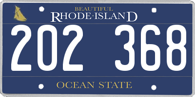 RI license plate 202368