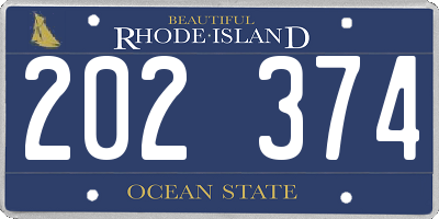 RI license plate 202374