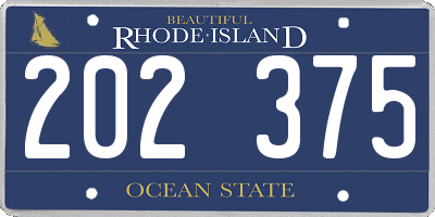 RI license plate 202375