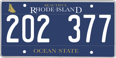 RI license plate 202377
