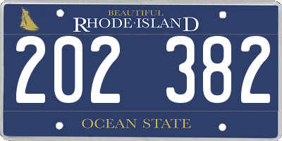 RI license plate 202382
