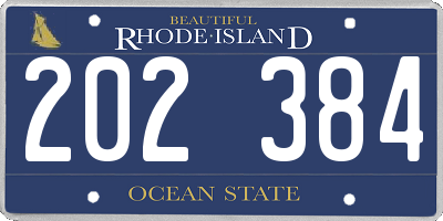 RI license plate 202384