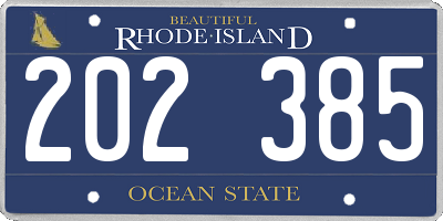 RI license plate 202385