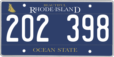 RI license plate 202398