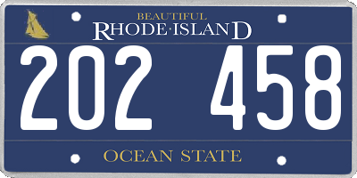 RI license plate 202458