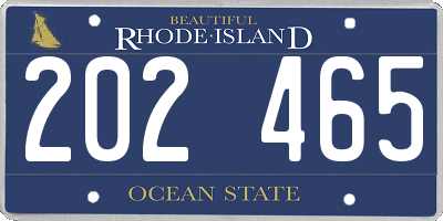 RI license plate 202465