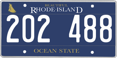 RI license plate 202488