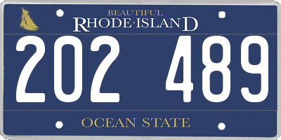RI license plate 202489