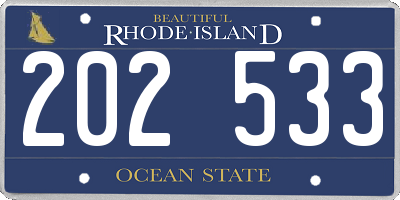 RI license plate 202533