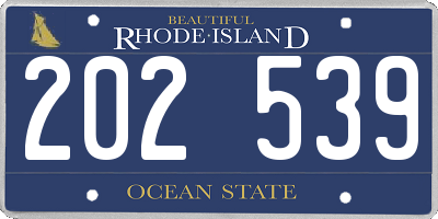 RI license plate 202539