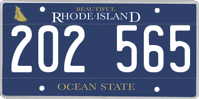 RI license plate 202565